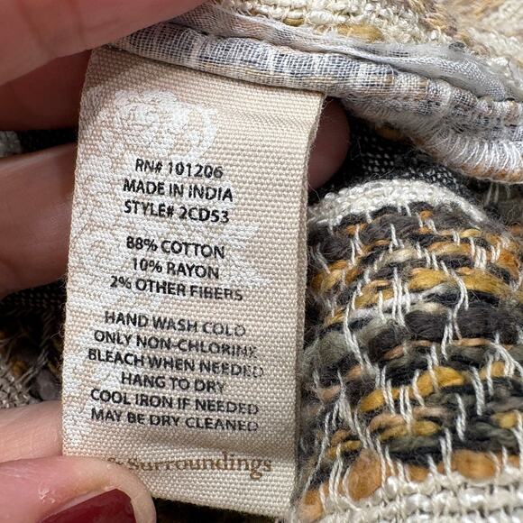 Soft Surroundings Size M Tunic Pullover Hoodie Striped Earthy Granola Beach Boho - Picture 6 of 16